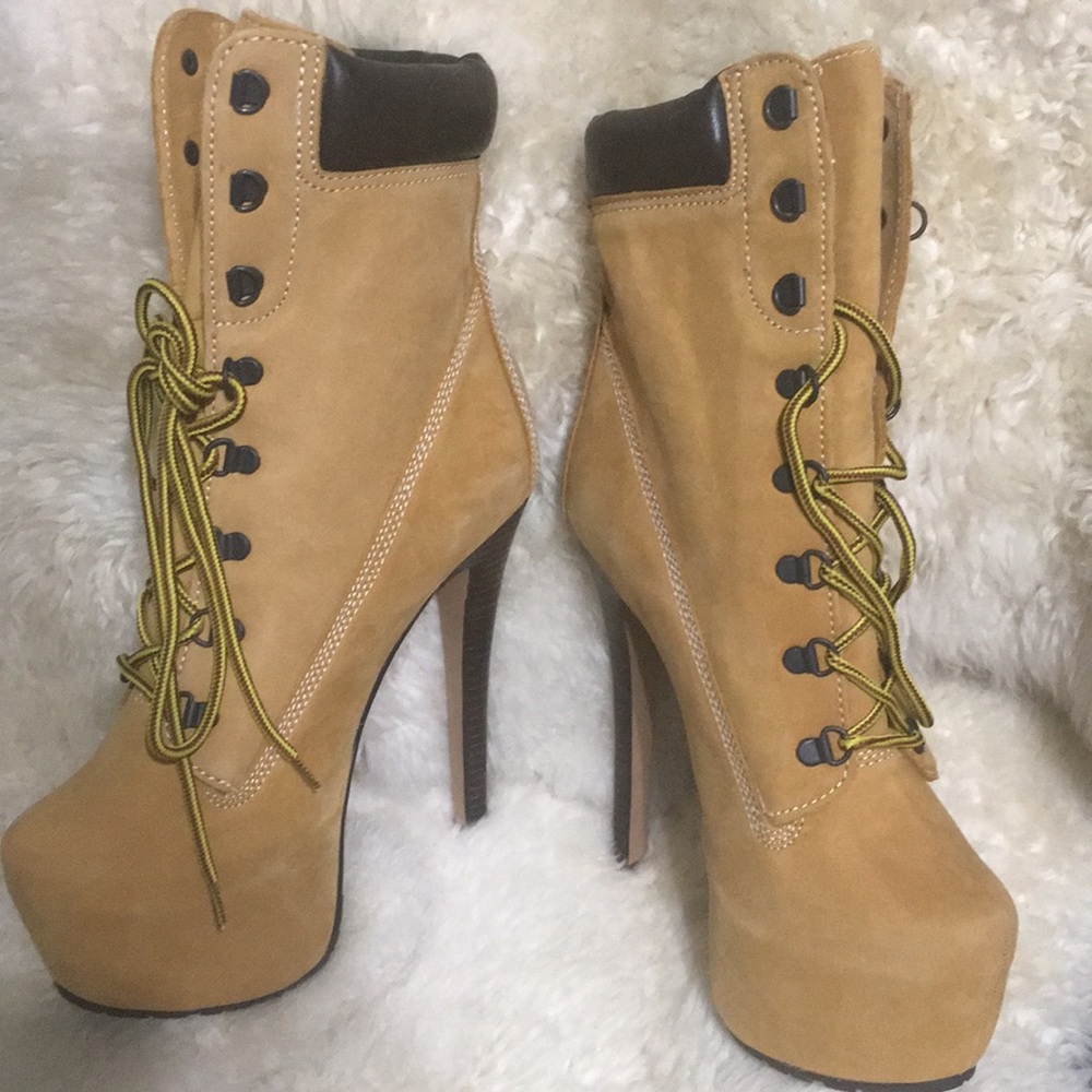 Z-lo tan heeled boots